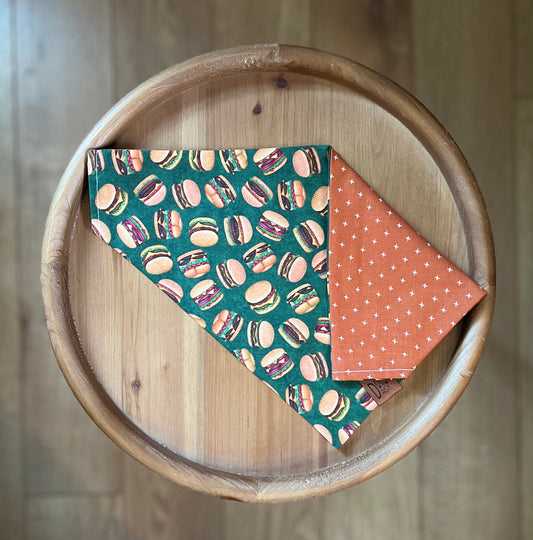 Orange Burger / LAST CHANCE / Reversible / Over-the-Collar / Pet Bandana / CLEARANCE