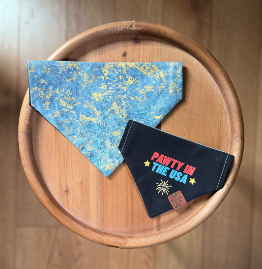 Pawty in the USA / LAST CHANCE / Reversible / Over-the-Collar / Pet Bandana / CLEARANCE