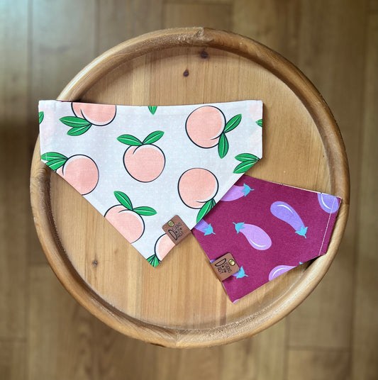 Peaches and Plants / Reversible / Over-the-Collar / Pet Bandana