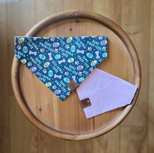 Pink Egg-Stra Cute / LAST CHANCE / Reversible / Over-the-Collar / Pet Bandana / CLEARANCE