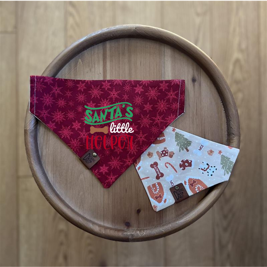 Santa's Helper / Reversible / Over-the-Collar / Pet Bandana