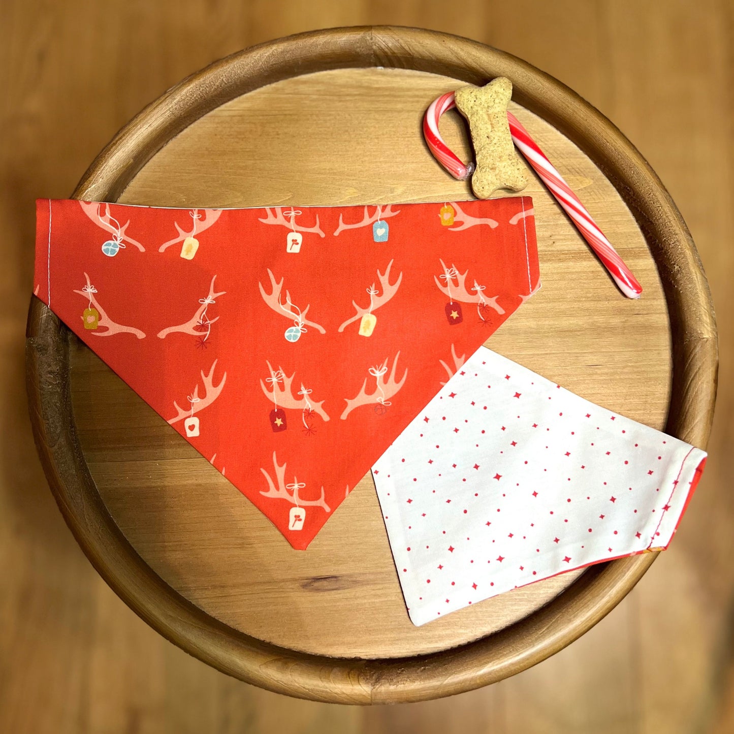 Santa's Team / Reversible / Over-the-Collar / Pet Bandana / CLEARANCE