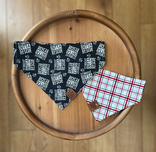 Straight Outta Rescue / Reversible / Over-the-Collar / Pet Bandana