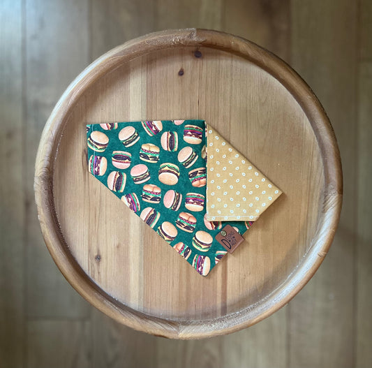 Tan Burger / LAST CHANCE / Reversible / Over-the-Collar / Pet Bandana / CLEARANCE